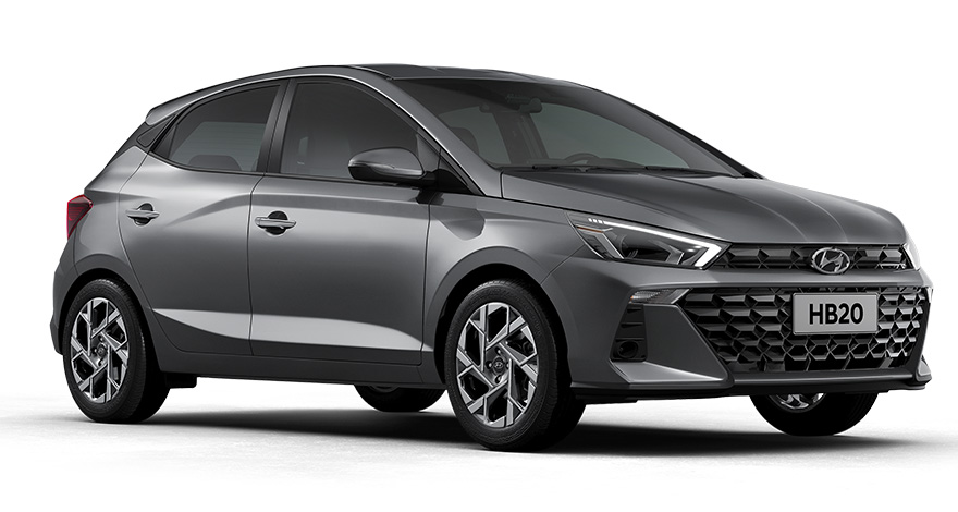 Hyundai HB20 gris oscuro